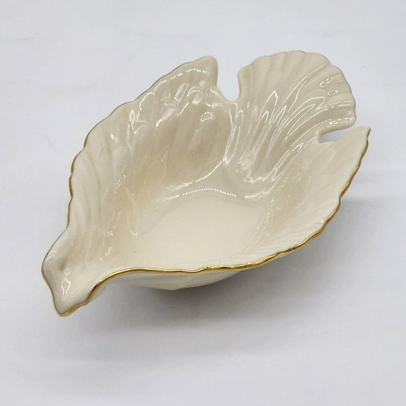 Lenox Dove Dish Open Candy Dish Hand Decorated 24k Gold Trim Made in USA - Picture 3 of 7